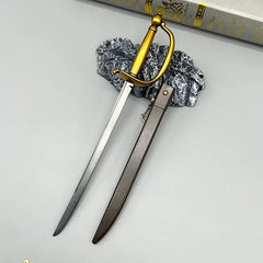 Brass-Hilt Pirate Captain's Cutlass — Diecast Zinc-Alloy Replica | Desk Display Collectible 22cm | BlacksmithSONG