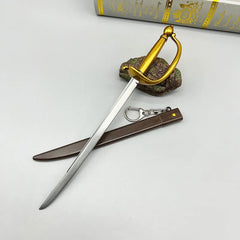 Brass-Hilt Pirate Captain's Cutlass — Diecast Zinc-Alloy Replica | Desk Display Collectible 22cm | BlacksmithSONG
