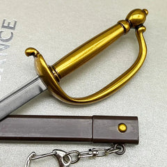Brass-Hilt Pirate Captain's Cutlass — Diecast Zinc-Alloy Replica | Desk Display Collectible 22cm | BlacksmithSONG