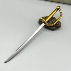 Brass-Hilt Pirate Captain's Cutlass — Diecast Zinc-Alloy Replica | Desk Display Collectible 22cm | BlacksmithSONG