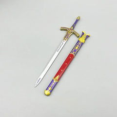 1:6 anime-style zinc alloy sword replica with colorful scabbard for cosplay display