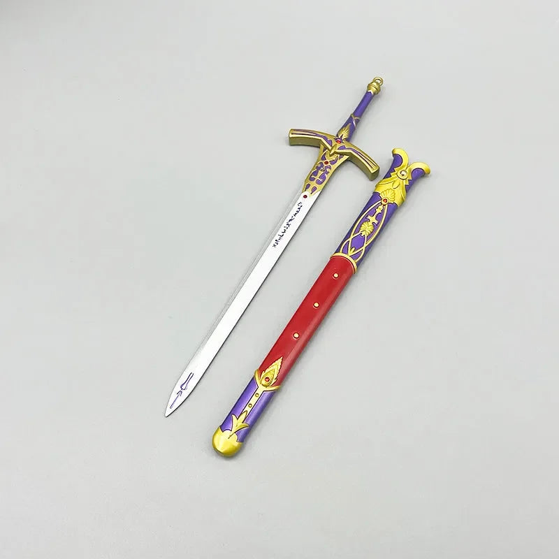 1:6 anime-style zinc alloy sword replica with colorful scabbard for cosplay display