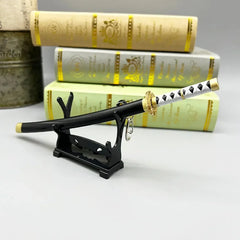 1:6 anime-style zinc alloy katana replica on black stand, collectible cosplay display
