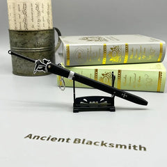 1:6 anime-style black zinc alloy sword replica on stand, collectible display from BlacksmithSONG