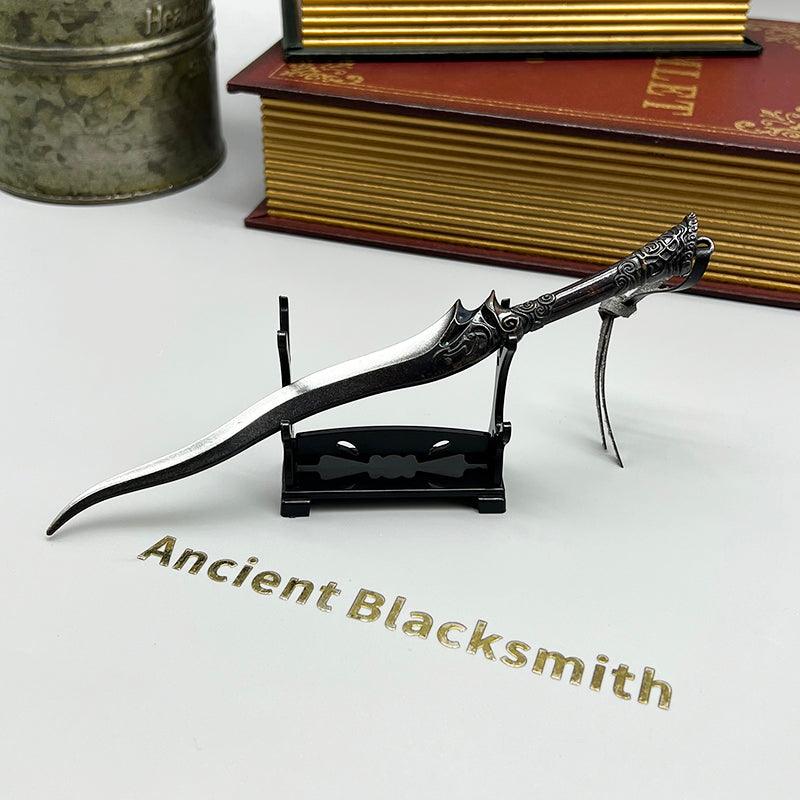 Blade of Sacrifice Cultist Dagger - Skyrim Daedric Ritual Weapon 1:6 Zinc Alloy | Molag Bal's Altar Artifact | Forsworn Coven Collectible for Oblivion Worshipers - BlacksmithSONG