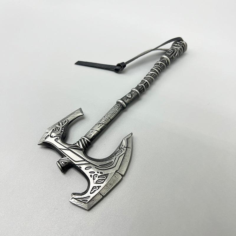 Okin Nordic Battleaxe - Skyrim Kvenel's Twin Weapon 1:6 Zinc Alloy | Volunruud Tomb Artifact | Electroplated Steel Finish for Skyrim Archaeologists - BlacksmithSONG
