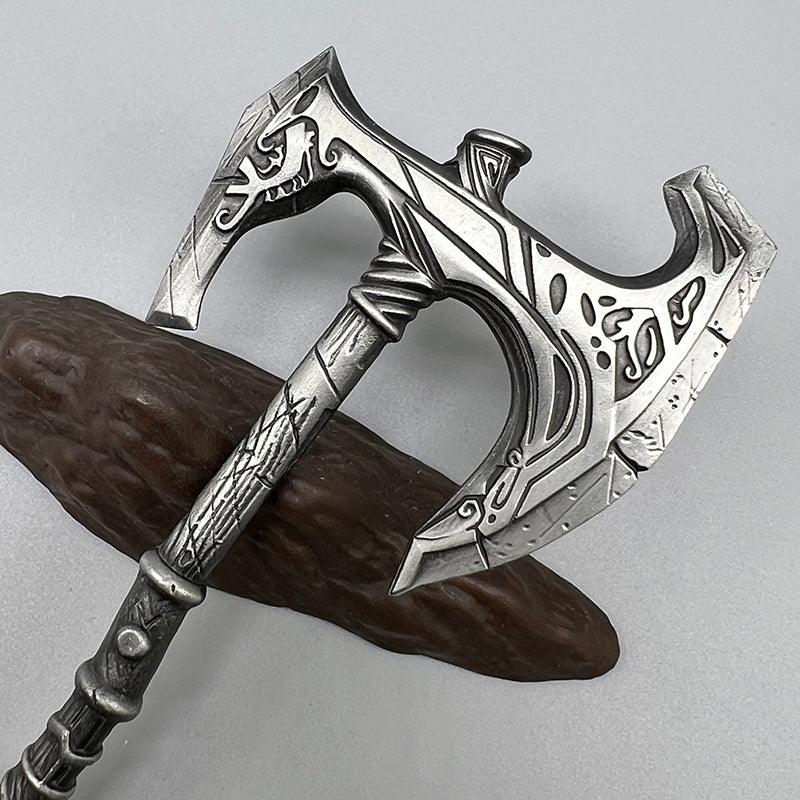 Okin Nordic Battleaxe - Skyrim Kvenel's Twin Weapon 1:6 Zinc Alloy | Volunruud Tomb Artifact | Electroplated Steel Finish for Skyrim Archaeologists - BlacksmithSONG