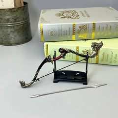 Anime-style 1:6 zinc alloy bow and arrow replica collectible on display stand, BlacksmithSONG