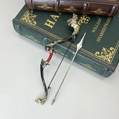 1:6 anime-style fantasy bow and arrow zinc alloy replica collectible on vintage books