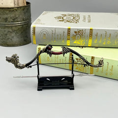 1:6 anime-style zinc alloy bow replica with ornate details on display stand, BlacksmithSONG collectible