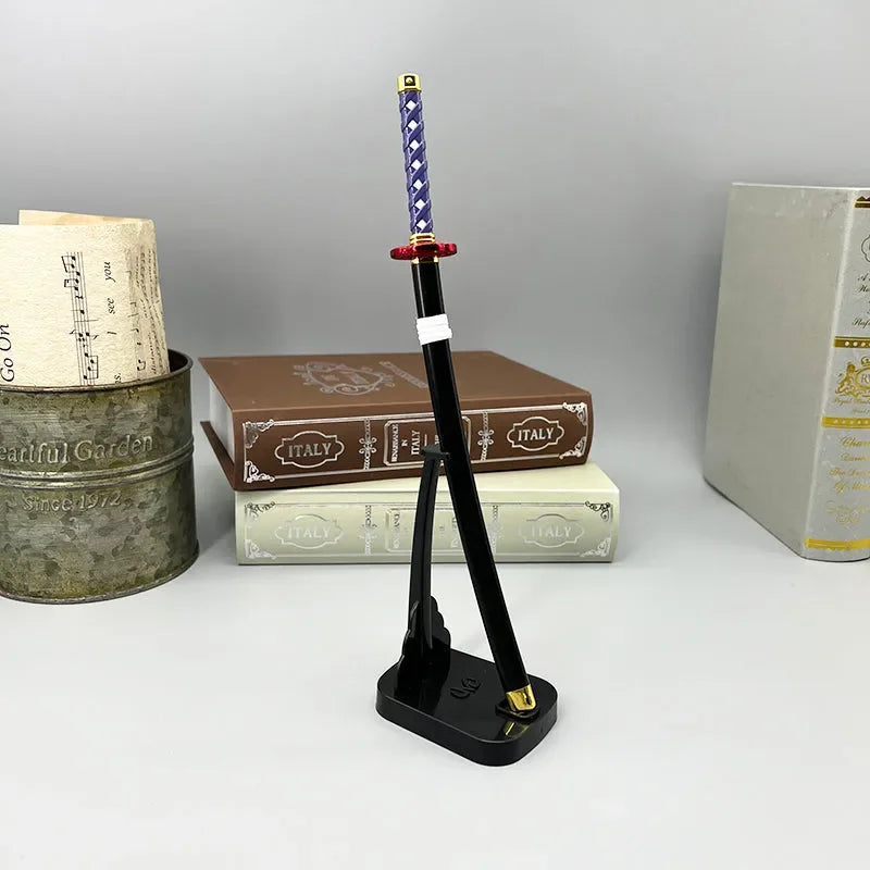 1:6 anime-style zinc alloy katana replica on stand, collectible cosplay sword by BlacksmithSONG