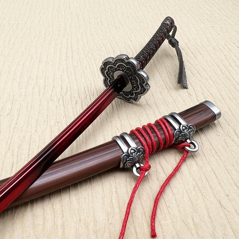 Red Mortal Blade Collectible - Sekiro Gracious Gift of Tears 1:6 Scale | Dragonrot Reversal Crimson Blade | Divine Realm Zinc Alloy Art for Sekiro Enthusiasts - BlacksmithSONG