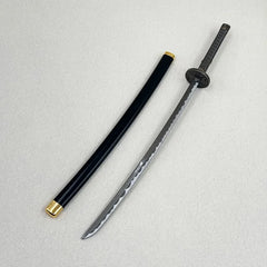 1:6 scale zinc alloy anime katana replica with black sheath on light background