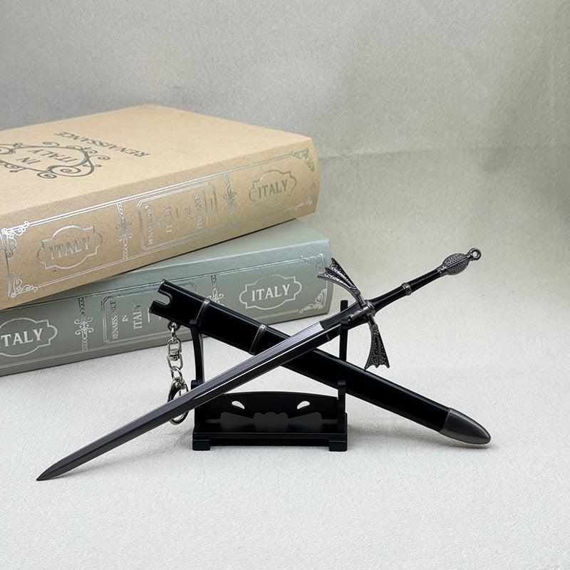 Dark Sister Sword Replica - Game of Thrones Targaryen Valyrian Steel Blade | Visenya & Daemon Targaryen Dragon Conquest Collectible (1:6 Scale 22cm/8.6in) | Female Warrior Weapon Display for ASOIAF Fans - BlacksmithSONG