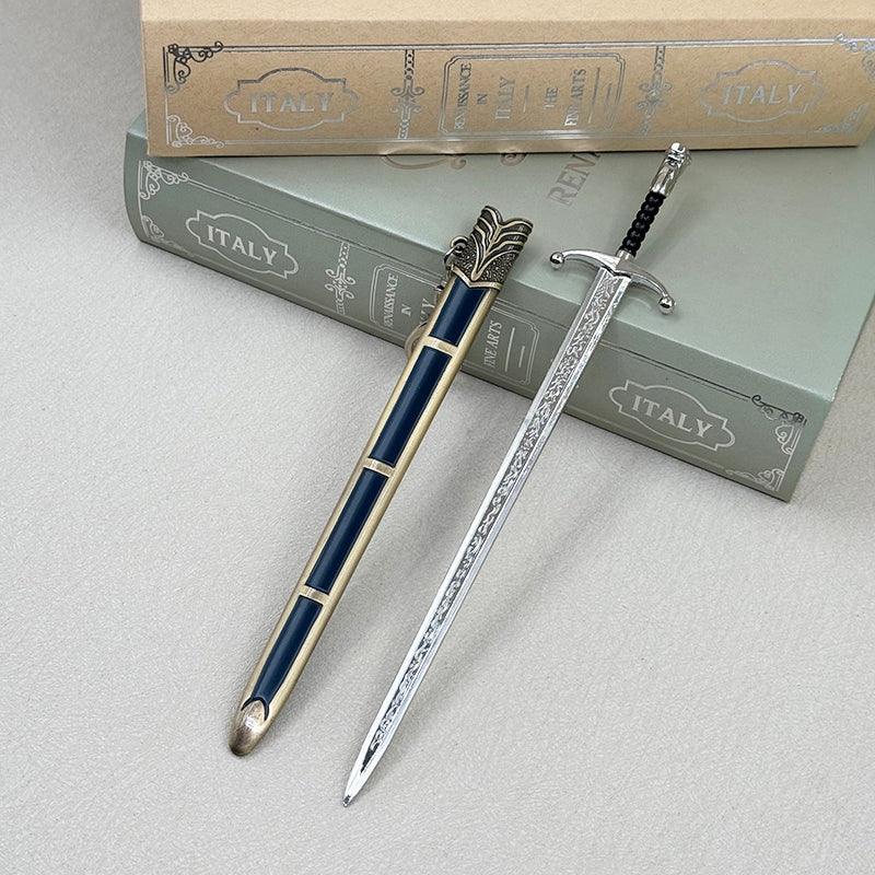 Longclaw Sword Replica - Game of Thrones Valyrian Steel 22cm/8.6in | Jon Snow & Jeor Mormont Direwolf Pommel Collectible | Night's Watch Zinc Alloy Weapon Display for White Walkers Battle Fans - BlacksmithSONG