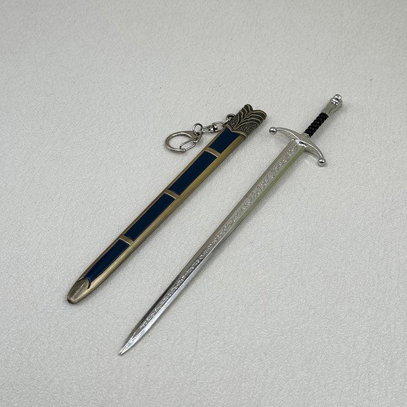 Longclaw Sword Replica - Game of Thrones Valyrian Steel 22cm/8.6in | Jon Snow & Jeor Mormont Direwolf Pommel Collectible | Night's Watch Zinc Alloy Weapon Display for White Walkers Battle Fans - BlacksmithSONG