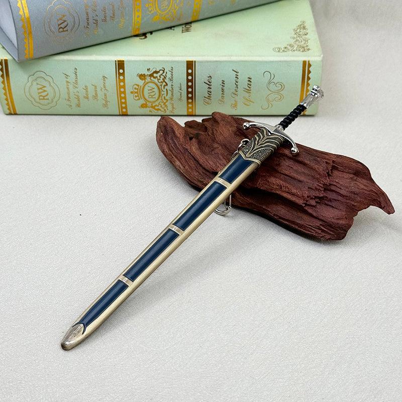 Longclaw Sword Replica - Game of Thrones Valyrian Steel 22cm/8.6in | Jon Snow & Jeor Mormont Direwolf Pommel Collectible | Night's Watch Zinc Alloy Weapon Display for White Walkers Battle Fans - BlacksmithSONG