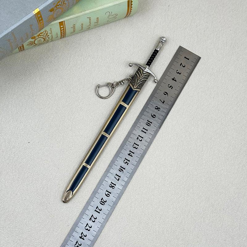 Longclaw Sword Replica - Game of Thrones Valyrian Steel 22cm/8.6in | Jon Snow & Jeor Mormont Direwolf Pommel Collectible | Night's Watch Zinc Alloy Weapon Display for White Walkers Battle Fans - BlacksmithSONG