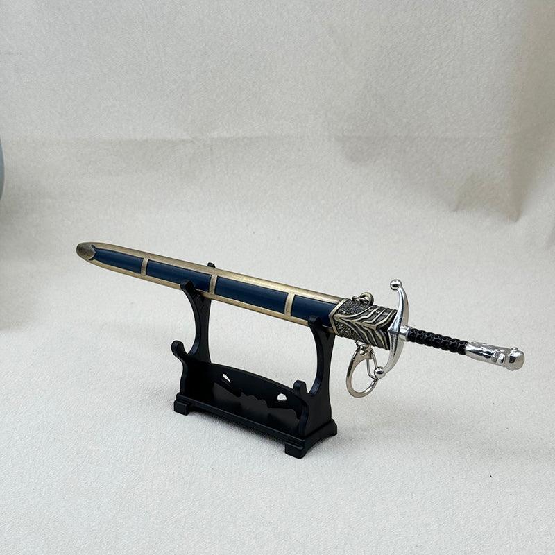 Longclaw Sword Replica - Game of Thrones Valyrian Steel 22cm/8.6in | Jon Snow & Jeor Mormont Direwolf Pommel Collectible | Night's Watch Zinc Alloy Weapon Display for White Walkers Battle Fans - BlacksmithSONG