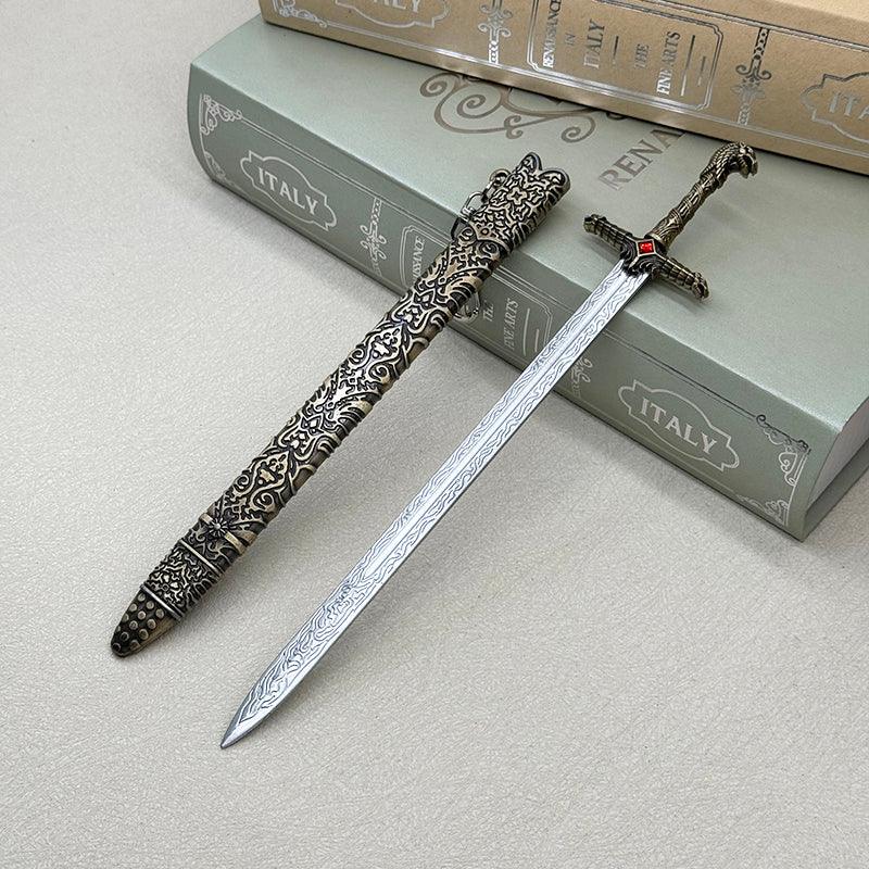Oathkeeper Sword Replica - Game of Thrones Valyrian Steel Blade 22cm/8.6in | Jaime Lannister & Brienne of Tarth Legacy Collectible | Forged from Ice Lannister-Stark Zinc Alloy Display Weapon for ASOIAF Fans - BlacksmithSONG