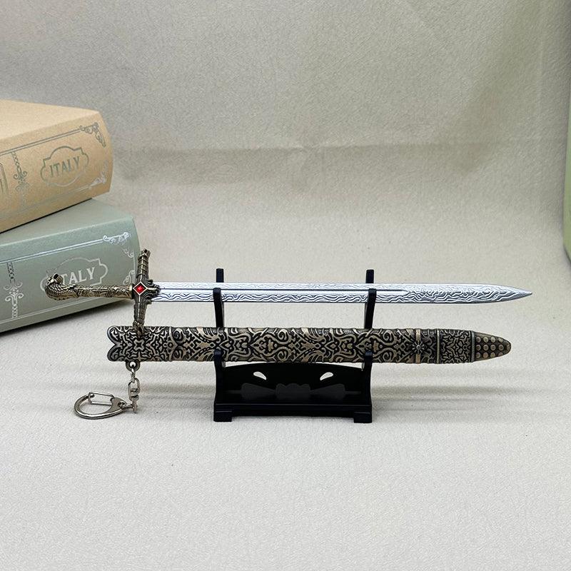 Oathkeeper Sword Replica - Game of Thrones Valyrian Steel Blade 22cm/8.6in | Jaime Lannister & Brienne of Tarth Legacy Collectible | Forged from Ice Lannister-Stark Zinc Alloy Display Weapon for ASOIAF Fans - BlacksmithSONG