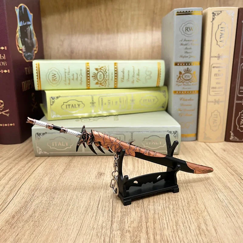 Anime-style zinc alloy weapon replica on stand, display collectible by BlacksmithSONG