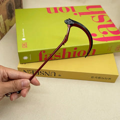 Hand holding 1:6 anime-style zinc alloy scythe replica collectible by BlacksmithSONG