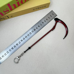 1:6 anime-style zinc alloy scythe keychain with ruler, collectible display from BlacksmithSONG