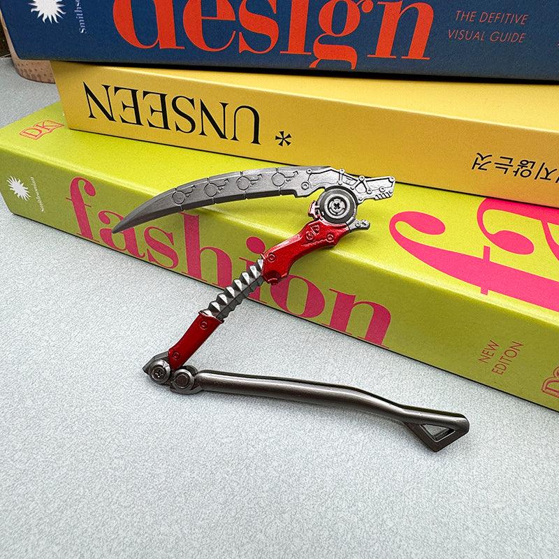 Dead Man's Curve Heirloom Scythe - Apex Legends Revenant's Relic 1:6 Zinc Alloy | Curved Blade Resonance & Soul Harvest Motif | Limited Edition Zinc Alloy Artifact for Skull Town Collectors - BlacksmithSONG