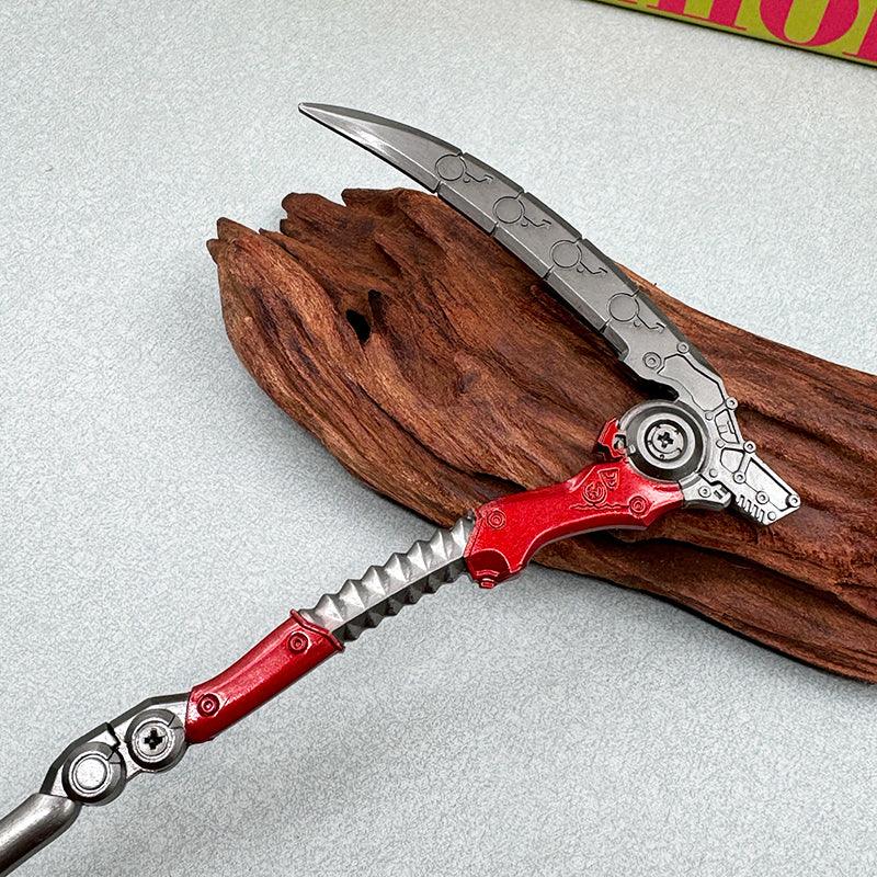 Dead Man's Curve Heirloom Scythe - Apex Legends Revenant's Relic 1:6 Zinc Alloy | Curved Blade Resonance & Soul Harvest Motif | Limited Edition Zinc Alloy Artifact for Skull Town Collectors - BlacksmithSONG