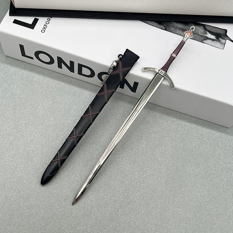 Dawn Sword Replica - Game of Thrones House Dayne Meteorite Iron Sword | Ser Arthur Dayne Collector Zinc Alloy Model (1:6 Scale 22cm/8.6in) | Fantasy Weapon Display for ASOIAF Fans - BlacksmithSONG