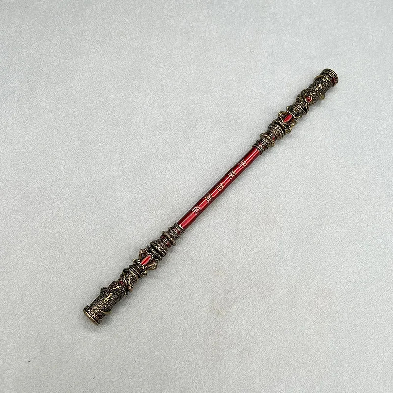 1:6 scale anime-style zinc alloy staff replica with red and gold details on gray background