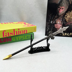 1:6 scale zinc alloy anime spear replica on display stand, collectible cosplay weapon