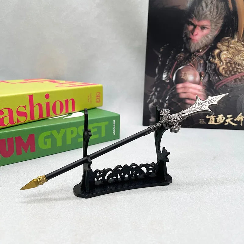 1:6 scale anime-style zinc alloy spear replica on stand, collectible display, BlacksmithSONG