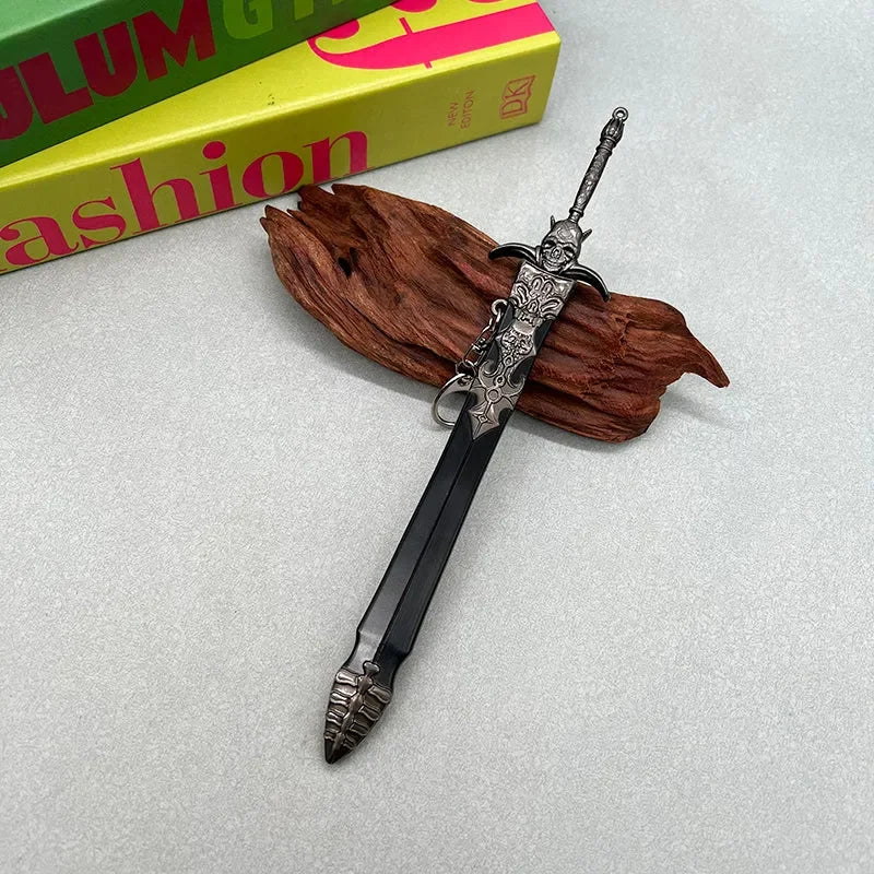1:6 anime-style zinc alloy sword replica on wood with books, collectible cosplay accessory