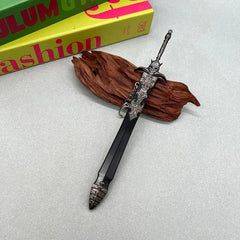 1:6 anime-style zinc alloy sword replica on wood with books, collectible cosplay accessory