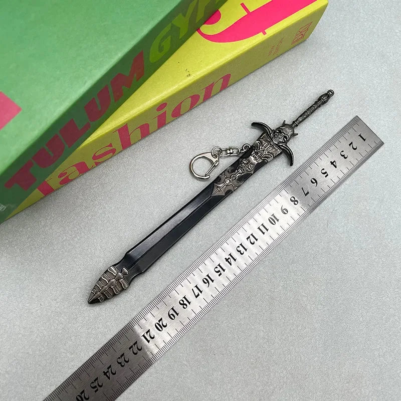 1:6 scale anime-style zinc alloy sword replica with keychain, ruler for size, BlacksmithSONG collectible