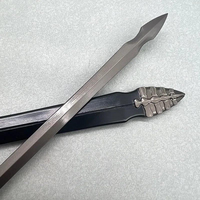 1:6 anime-style zinc alloy sword replica with decorative black sheath on light background