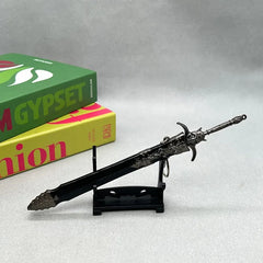 1:6 anime-style zinc alloy replica sword on black display stand, BlacksmithSONG collectible