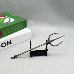 1:6 anime-style zinc alloy trident replica on stand, collectible display by BlacksmithSONG