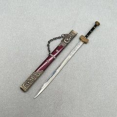 1:6 scale anime-style zinc alloy sword replica with ornate red sheath, collectible display
