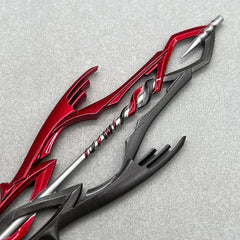 1:6 anime-style zinc alloy fantasy spear replica with red and black accents on gray background