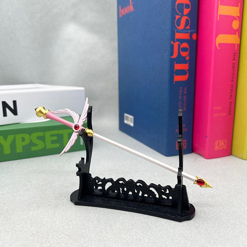 Sword Card Blade - Cardcaptor Sakura Fire-Enchanted Rapier 1:6 | Winged Hilt & Star Gem Replica | CLAMP Anime Weapon Display for Sakura Card Archivists - BlacksmithSONG