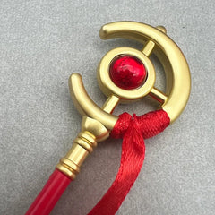 Elven Mage Staff Replica – 17cm Die-Cast Metal Wand | Moonlit Ember