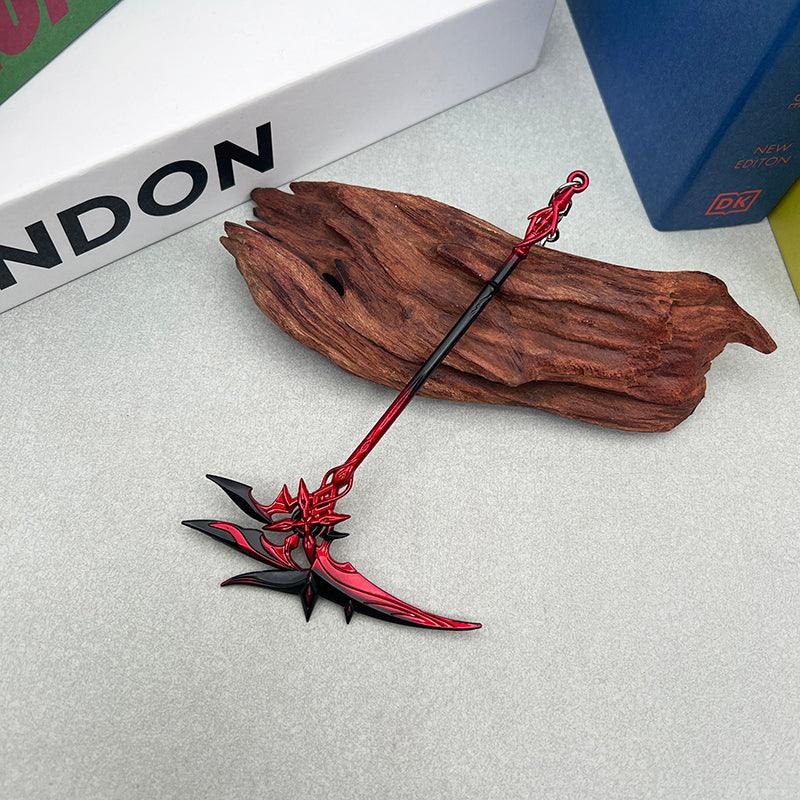 Genshin Impact Crimson Moon Scythe Replica - Arlecchino's Dual-Mode Weapon | Second Form Polearm Collector's Edition - BlacksmithSONG