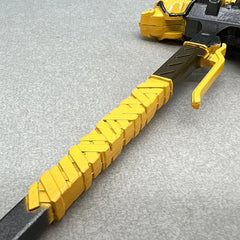 Anime-style zinc alloy weapon replica with yellow handle, collectible display from BlacksmithSONG.