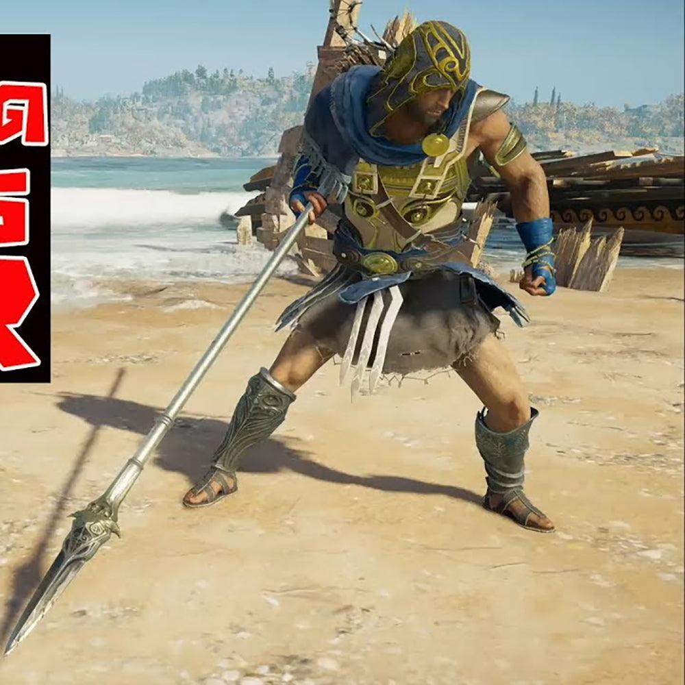 Athena's Spear Replica - AC Odyssey Divine Weapon 1:6 Scale | Greek Pantheon Artifact | Atlantis DLC Inspired Display for Mythological Collectors - BlacksmithSONG