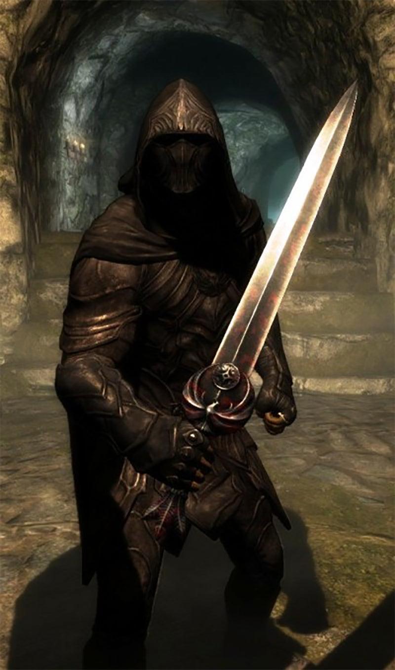 Nightingale Blade Replica - Skyrim Gallus Desidenius' Shadow Sword 1:6 Scale | Twilight Shadows Strike | Thieves Guild Zinc Alloy Artifact for Nocturnal's Agents - BlacksmithSONG