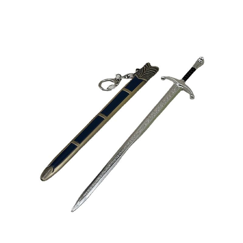 Longclaw Sword Replica - Game of Thrones Valyrian Steel 22cm/8.6in | Jon Snow & Jeor Mormont Direwolf Pommel Collectible | Night's Watch Zinc Alloy Weapon Display for White Walkers Battle Fans - BlacksmithSONG