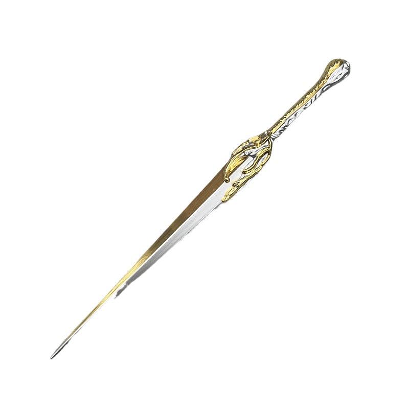 Galadriel's Dagger - LOTR Phial of Light Inspired Pommel 1:6 Zinc Alloy | Mirror of Galadriel Etching | Zinc Alloy Elf-Queen Collectible for Golden Wood Fans - BlacksmithSONG